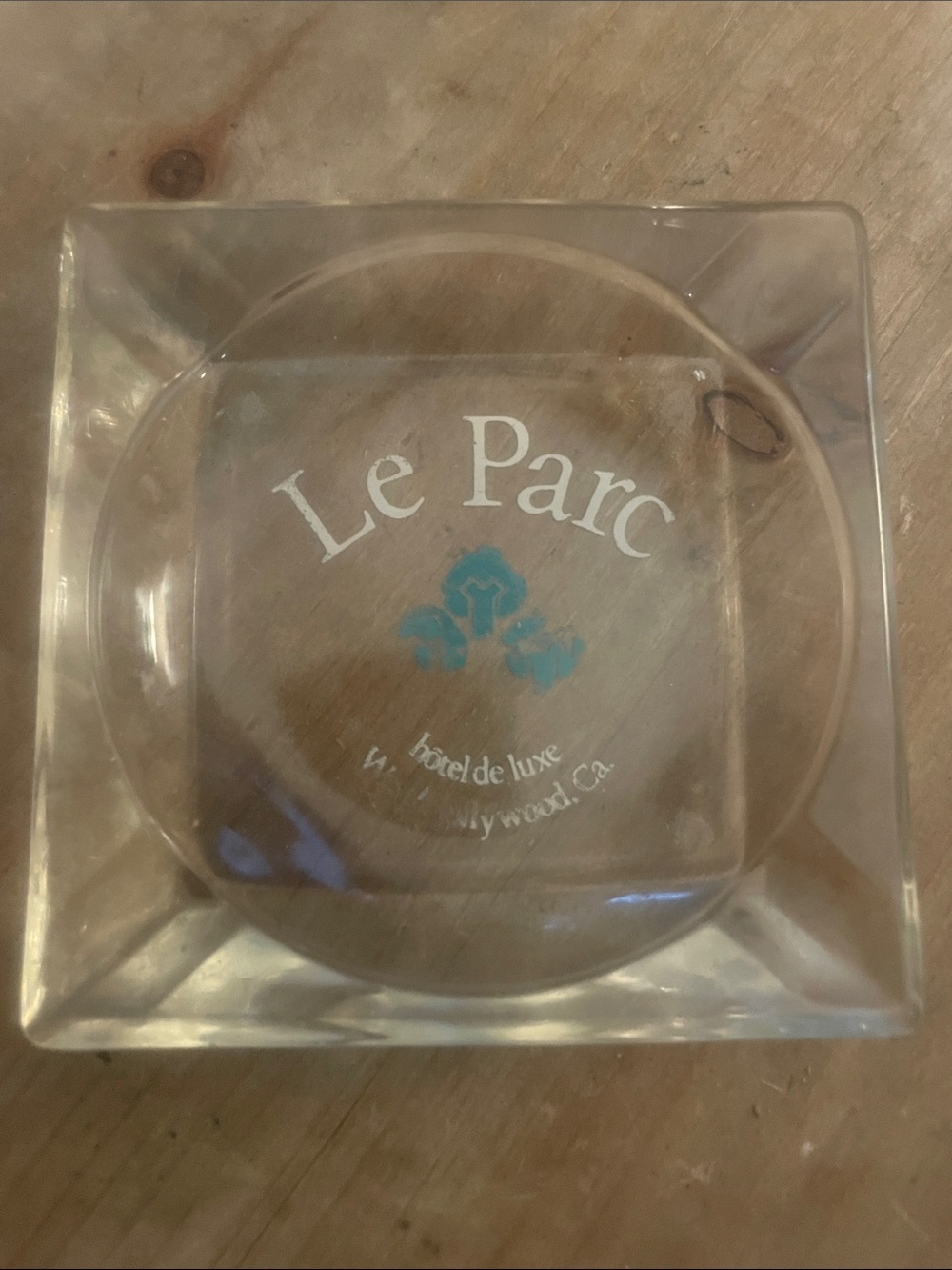 Le Parc west Hollywood ash tray vintage Decorative Accent with Blue Emblem